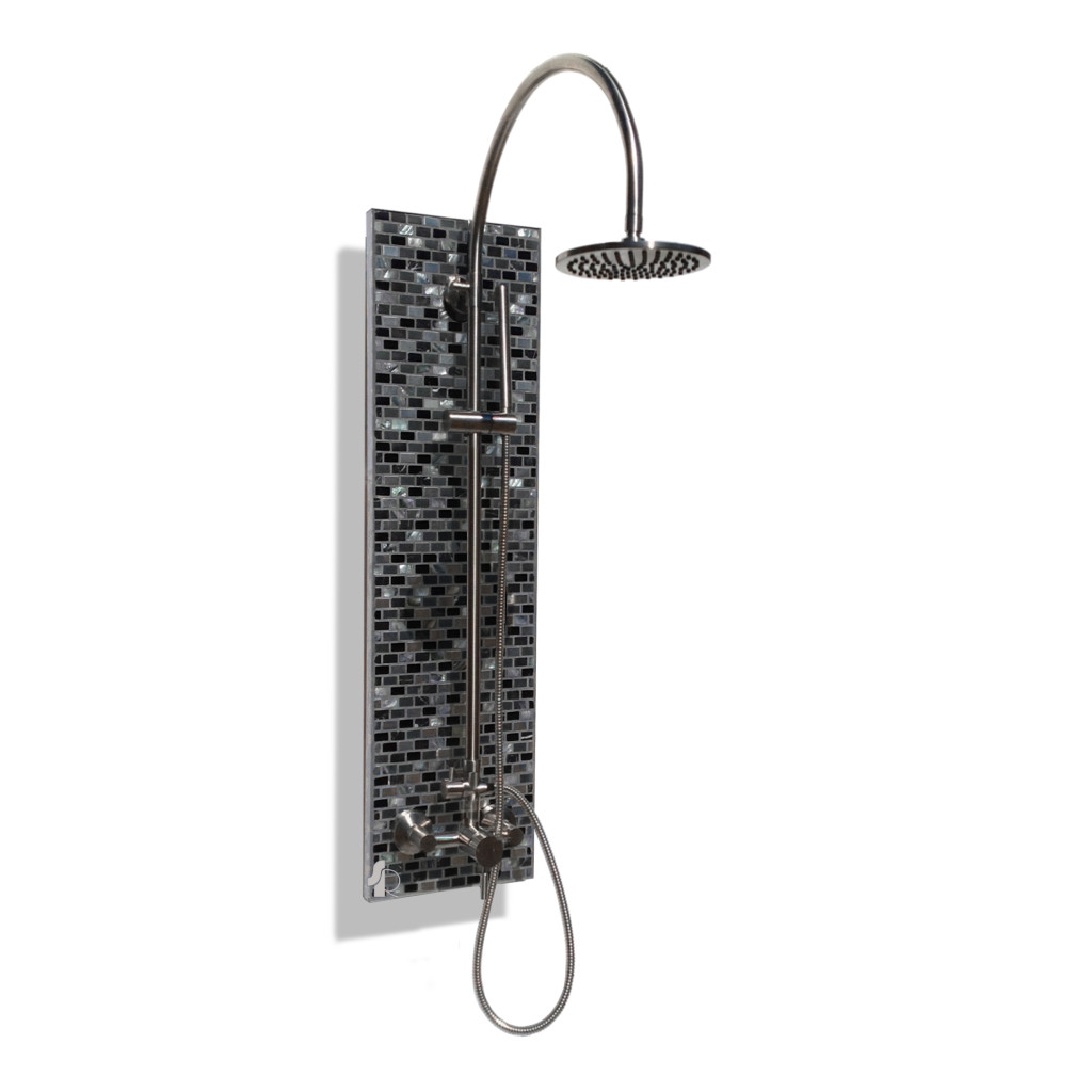 Solltile Black Glass Outdoor Shower SunRinse Outdoor Showers